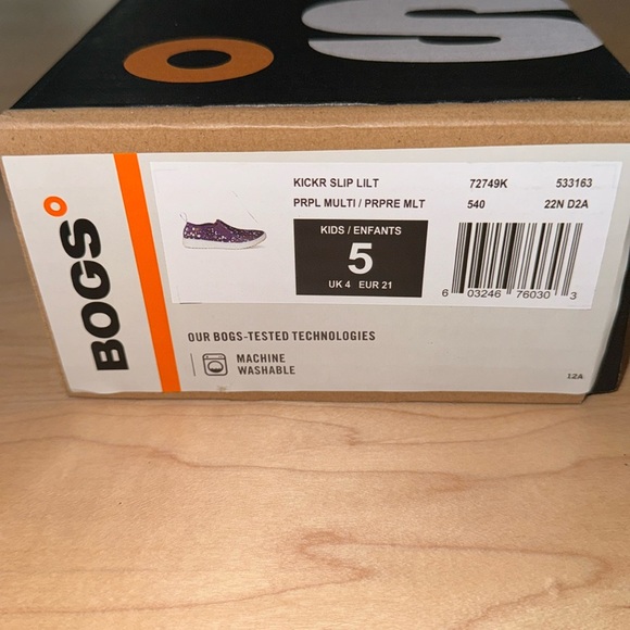 Kids Bogs kicker Slip on Shoe size 5 in Purple Cheetah Print Toddler Water Shoe - Picture 7 of 7